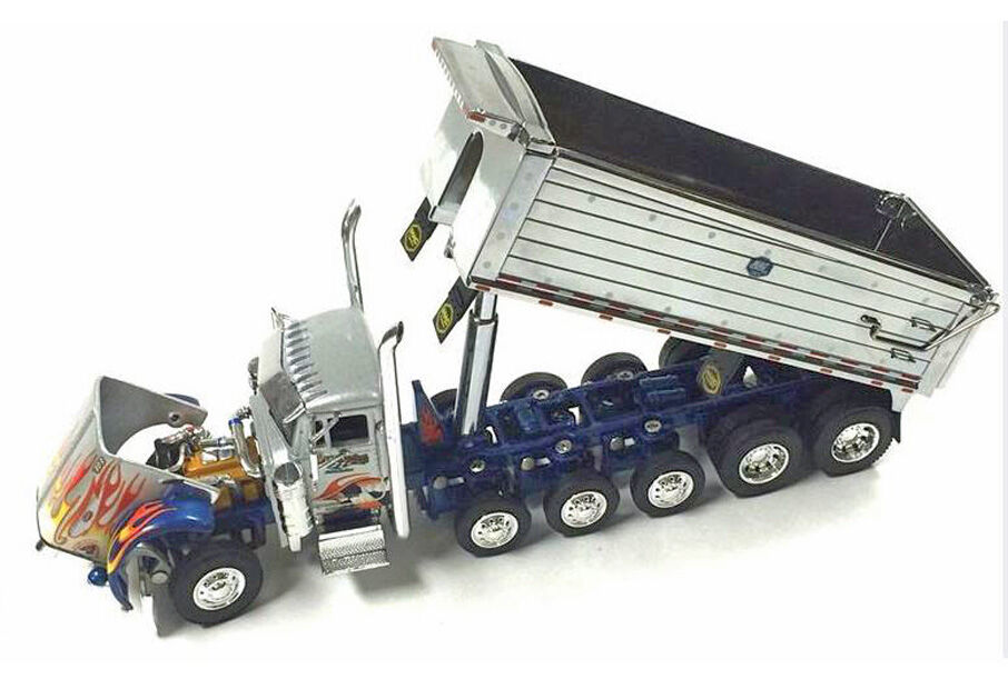 PETERBILT 379 HEAVY DUTY TIPPER silver and blue | Collector Models